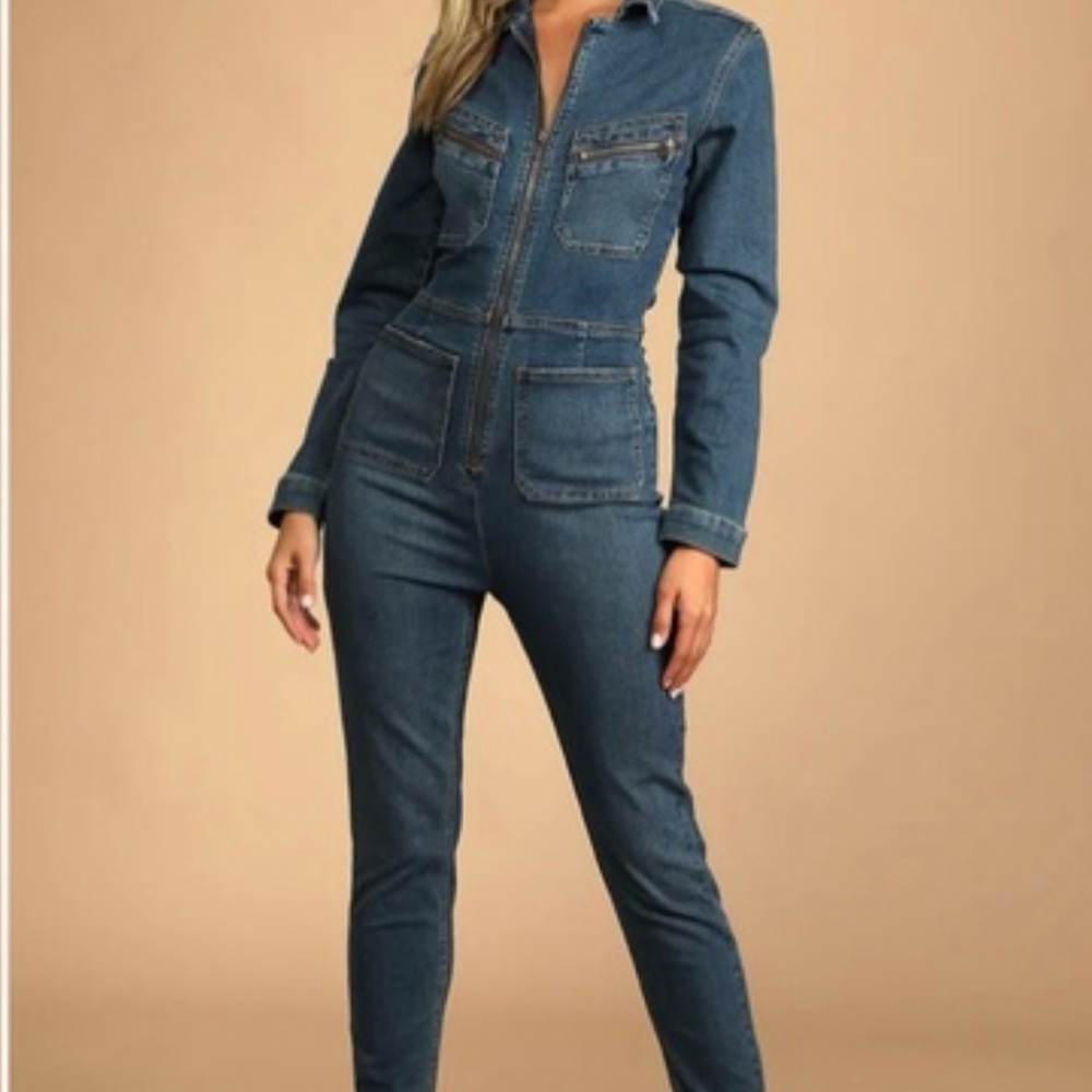 Free People Denim Jumpsuit